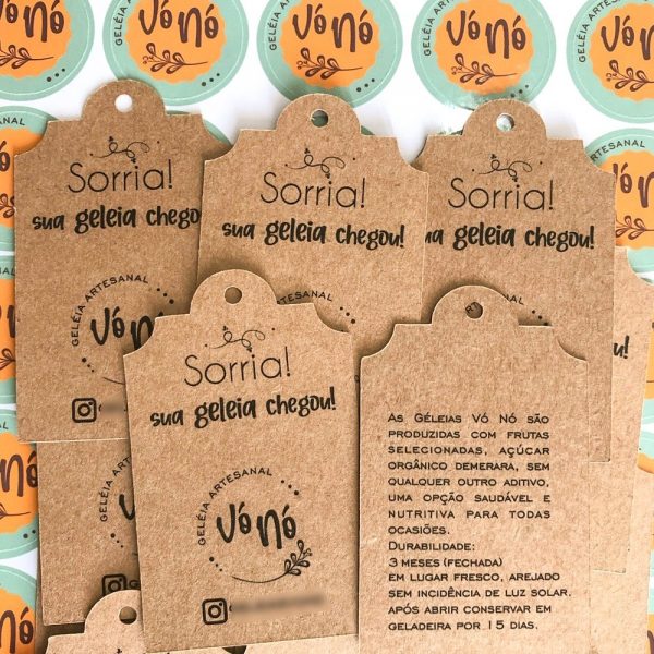 100 Tags Papel Kraft 5x8 Cm + 100 Adesivos 3x3 Cm - Image 6