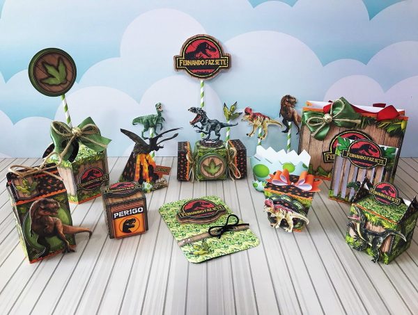 Kit Personalizados Festa Dino Jurassic - 20 Cxs + Topo Bolo - Image 2