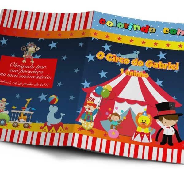 30 Kits De Colorir Revistinhas + Giz Circo Personalizada - Image 3