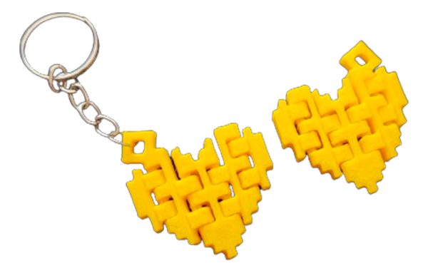 5 Chaveiro Coração - Pixelado - Articulado - Impressão 3d - Image 2