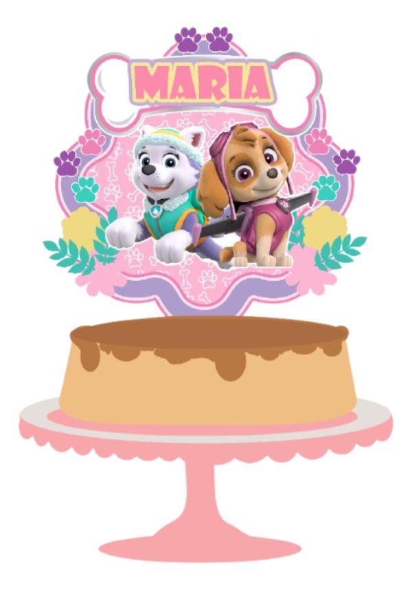 Topo De Bolo Personalizado Sky Patrulha Canina - Image 2