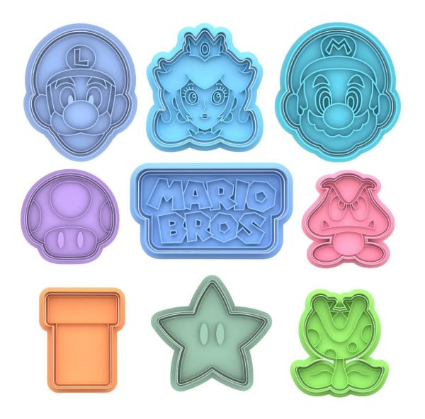 Kit Cortador Marcador Super Mario Nintendo Pasta Cookie 5cm