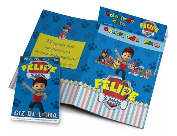 50 Kit Colorir Revistinha Giz Patrulha Canina Personalizado - Image 3