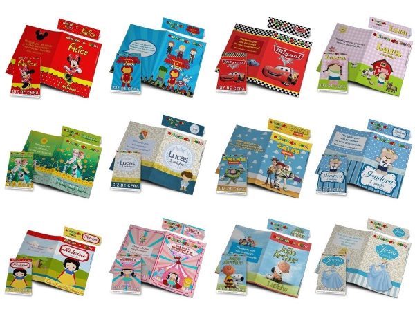 65 Kits Colorir Revistinhas + Giz De Cera Personalizados - Image 7