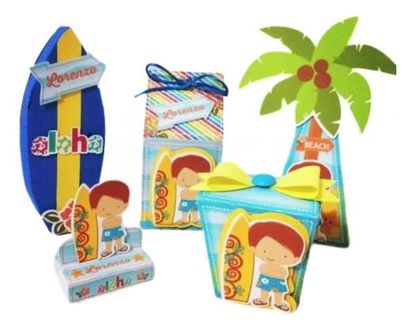 Kit 30 Cxs Personalizadas + Topo Bolo Festa Praia 9