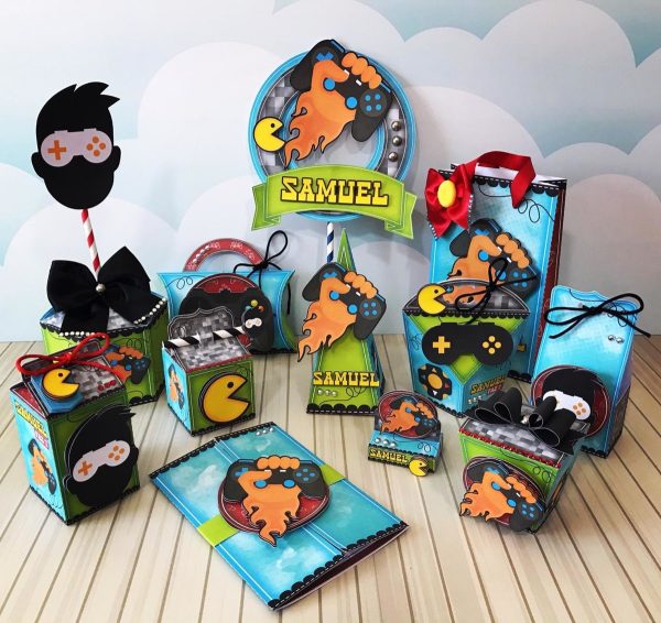 Kit 30 Cxs Personalizadas + Topo Bolo Festa Games 1 - Image 2