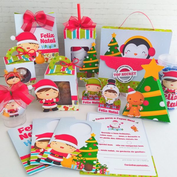 Kit 30 Cxs Personalizadas + Topo Bolo Festa Natal 36 - Image 2
