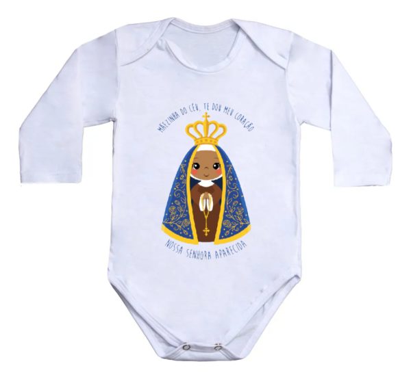 Body Bebe Nossa Senhora Aparecida Manga Longa - Image 2