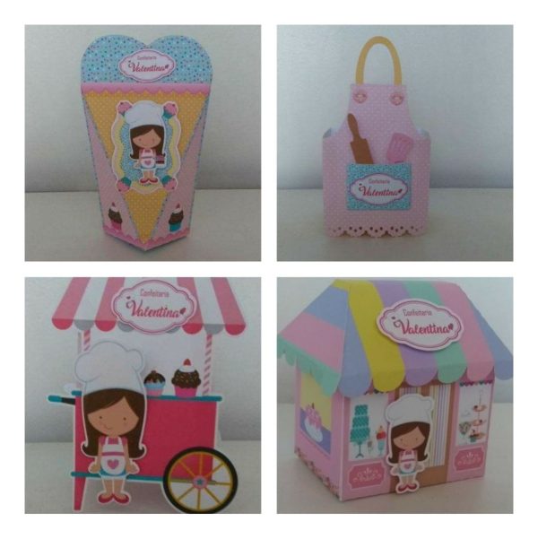 Kit 30 Caixas Personalizadas + Topo Bolo Festa Confeitaria 3 - Image 2