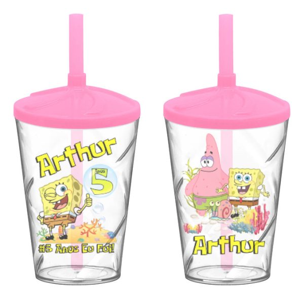 30 Copo Twister Personalizado Bob Esponja A534 0024 - Image 3