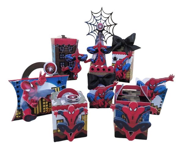Kit Personalizados Festa Homem Aranha 17- 30 Cxs + Topo Bolo