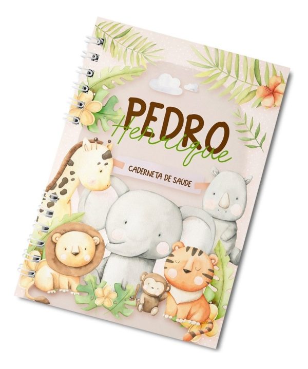 Caderneta De Vacinação Safari Personalizada Capa Dura