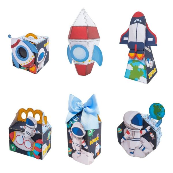 Kit Personalizados Festa Astronauta - 30 Cxs + Topo Bolo