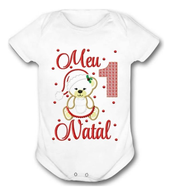 Body Bebe Meu Primeiro Natal First Christmas Papai Noel - Image 8