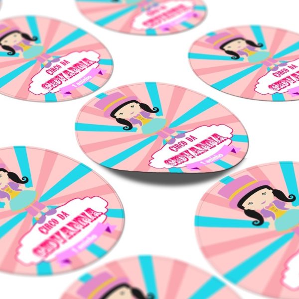 60 Adesivos Latinhas Personalizado Circo Lembrancinha 5x5 - Image 2