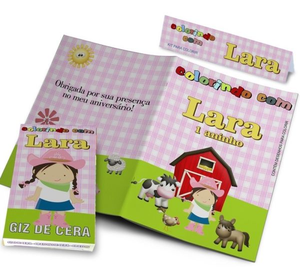 45 Kits Colorir Revistinhas E Giz De Cera Fazendinha - Image 3