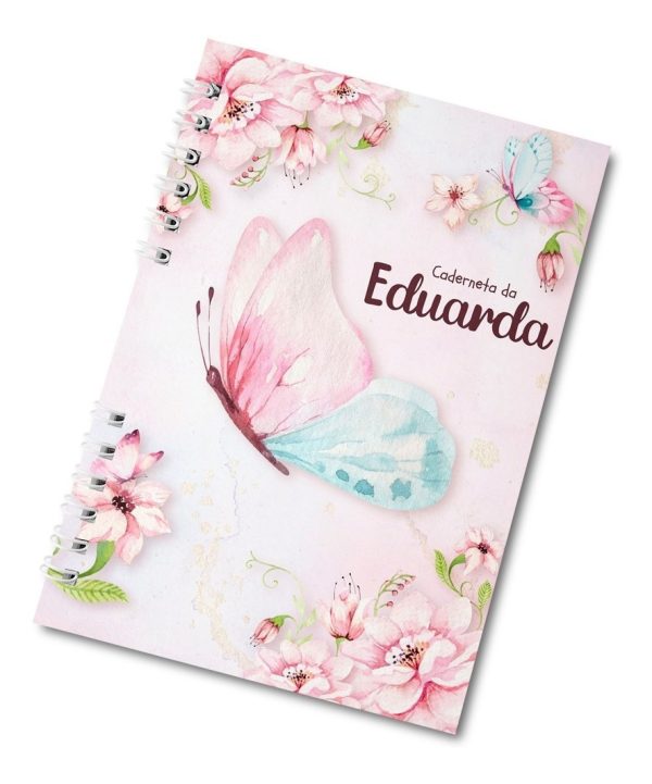 Caderneta De Vacinação Borboletas Capa Dura Personalizada