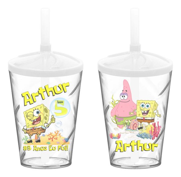 30 Copo Twister Personalizado Bob Esponja A534 0024 - Image 4