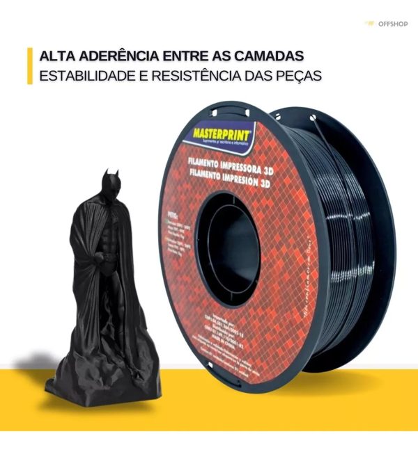 Filamento De Impressora 3d Petg 1,75mm 1kg Preto Masterprint - Image 2