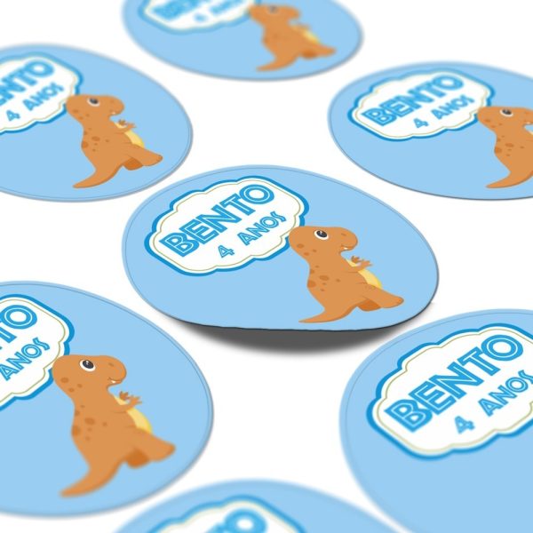 40 Rótulos Adesivos 9x9 Personalizados Dinossauros - Image 3
