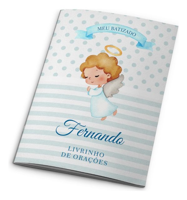 10 Livrinhos De Oração Lembrancinha Batizado Anjo Aquarela