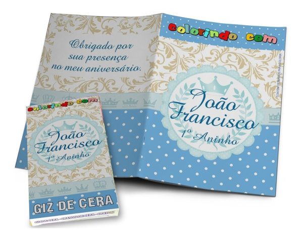20 Kits Colorir Revistinha E Giz Personalizados Grande