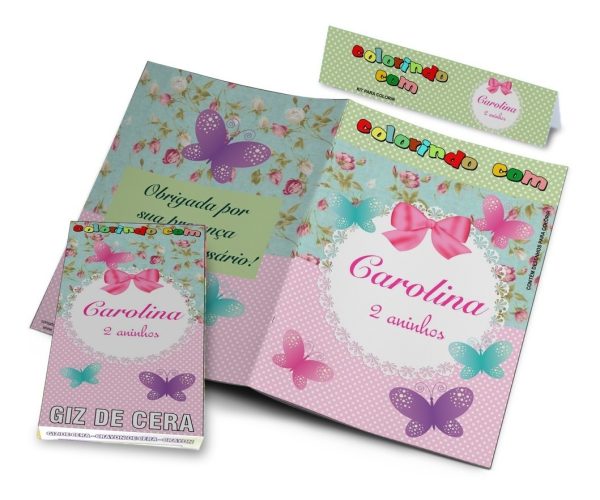 50 Kit Colorir Personalizado Jardim Encantado Revistinha Giz - Image 5