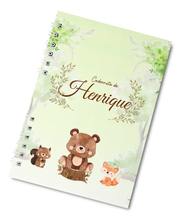 Caderneta De Vacinação Bosque Aquarela Com Nome Capa Dura