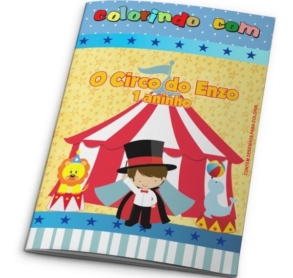40 Kits Colorir Personalizado Revistinhas E Giz Circo Tam G - Image 3