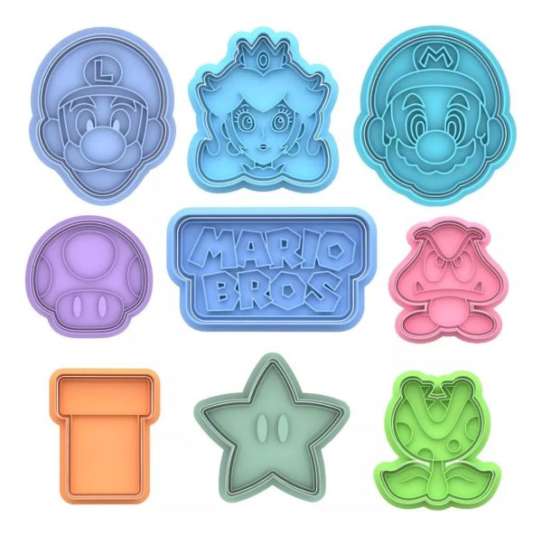 Kit Cortador Marcador Super Mario Nintendo Pasta Cookie 5cm - Image 2