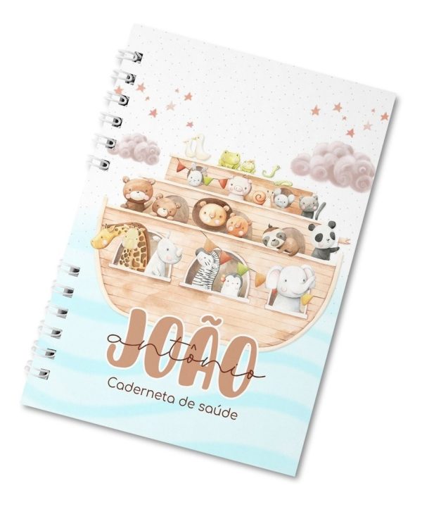 Caderneta De Vacinação Arca De Noé Capa Dura Personalizada