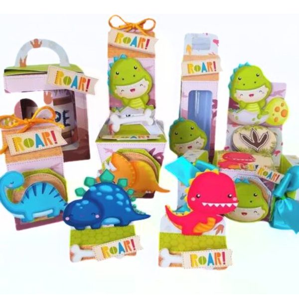Kit 30 Caixas Personalizadas + Topo Bolo Festa Dinossauro 22