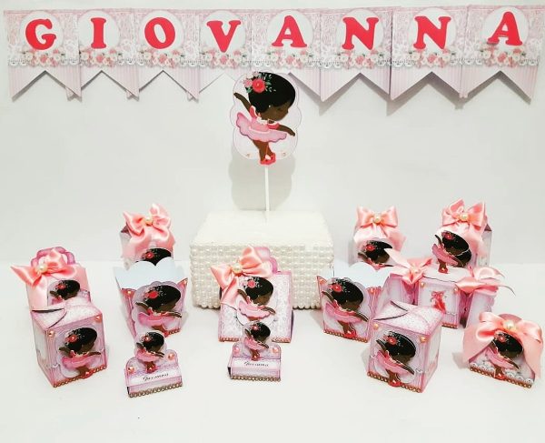 Kit 30 Cxs Personalizadas + Topo Bolo Festa Bailarina 41