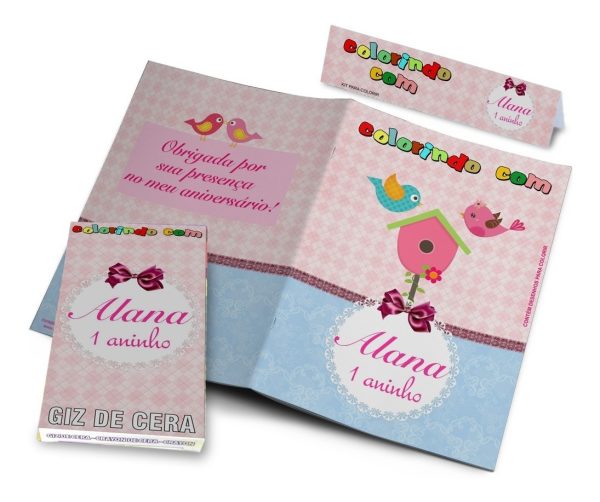 50 Kit Colorir Personalizado Jardim Encantado Revistinha Giz - Image 7