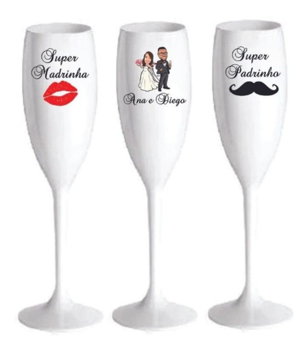 05 Taças Champanhe Personalizadas