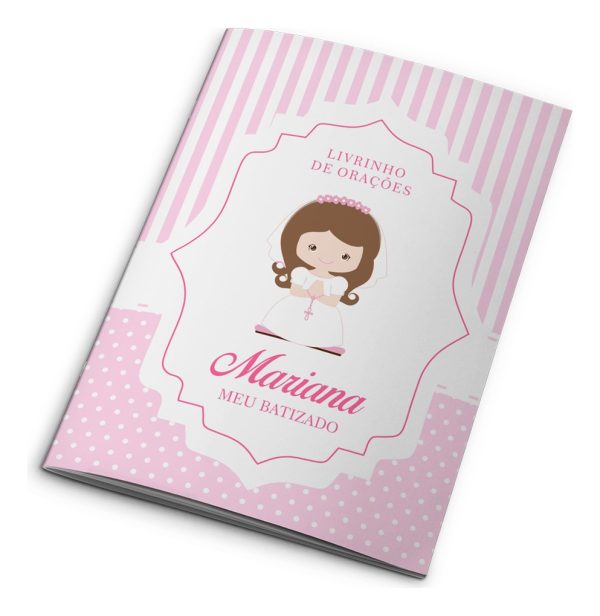 10 Livrinhos De Oração Lembrancinha Batizado Anjo Rosa