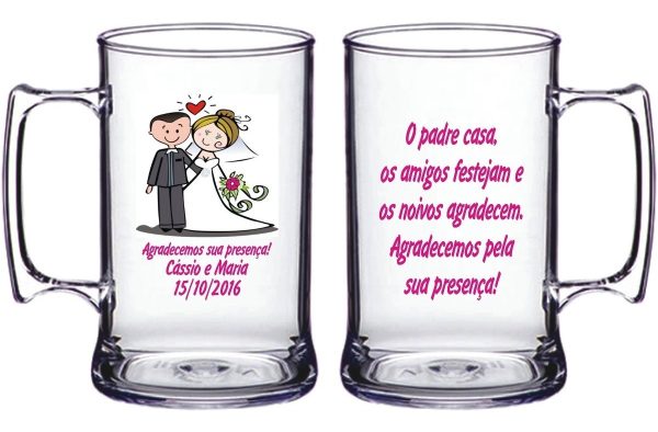 50 Canecas Frente/verso Chopp Acrílico 300ml Personalizadas!