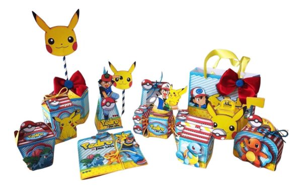 Kit Personalizados Festa Pokemon - 30 Cxs + Topo Bolo