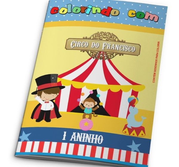 40 Kits Colorir Personalizado Revistinhas E Giz Circo Tam G - Image 4
