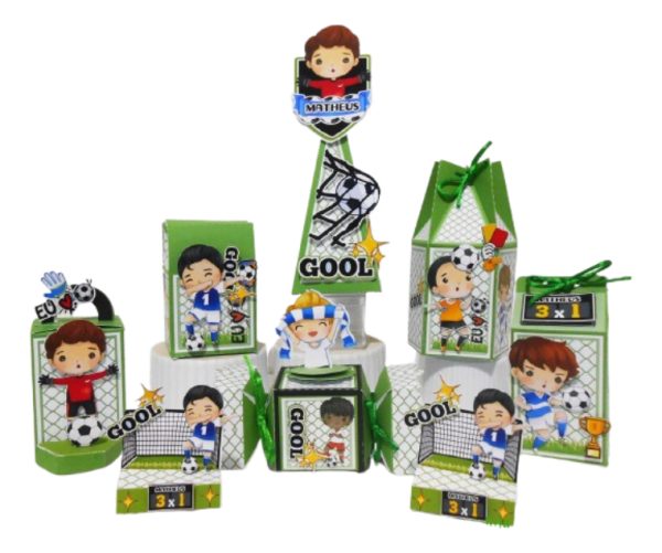 Kit 30 Cxs Personalizadas Futebol Menino + Topo De Bolo - Image 2