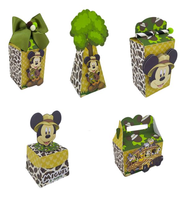 Kit 30 Cxs Personalizadas + Topo - Mickey Safari - Image 3