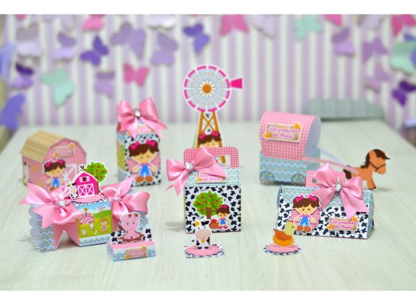 Kit 30 Caixas Personalizadas + Topo Bolo Festa Fazendinha 17 - Image 2
