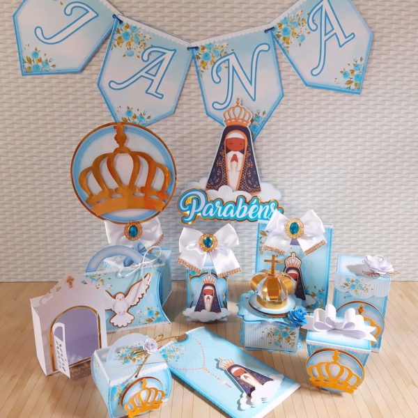 Kit 30 Cxs Personalizadas + Topo Bolo Nossa Senhora Aparecid - Image 2