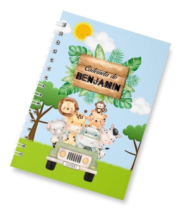 Caderneta De Vacinação Safari Personalizada Wire-o 15x20