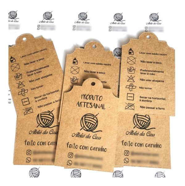 100 Tags Papel Kraft 5x8 Cm + 100 Adesivos 3x3 Cm - Image 7