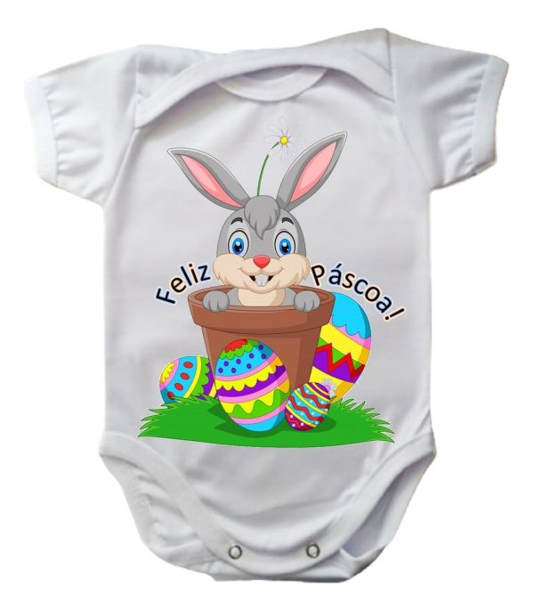 Body Bebê Coelhinho Da Páscoa Feliz Pascoa Coelho
