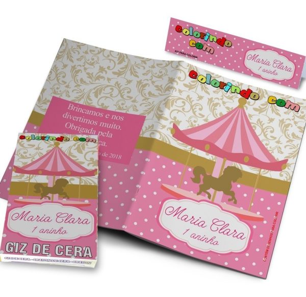 20 Kits Revistinhas Colorir + Giz De Cera Personalizados - Image 7