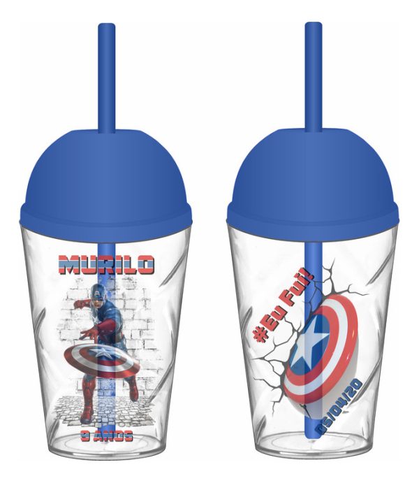 20 Copo Personalizado Capitão América C328 0424