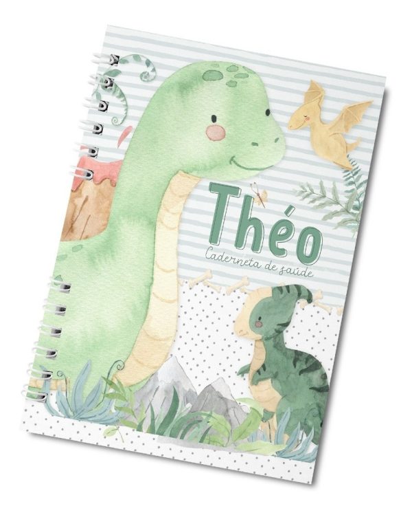 Caderneta De Vacinação Dinossauros Personalizada Wire-o