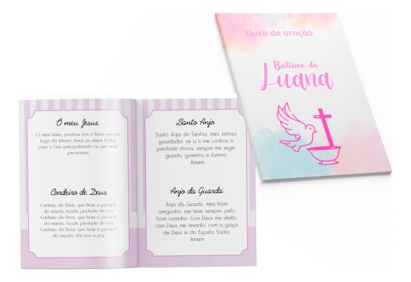 10 Livrinhos De Oração Lembrancinha Batizado Menina - Image 2